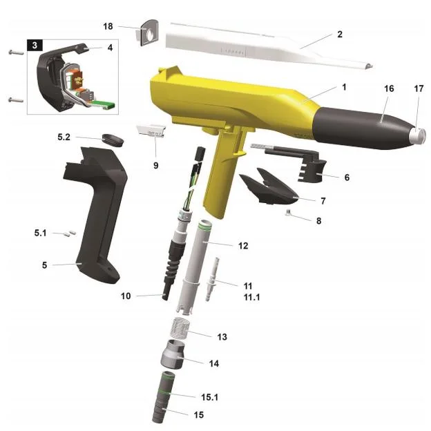 Powder Coating Gun Spare Parts Replacement for Aftermarket